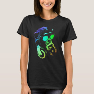Music Monkey And Cool Animal Dj T-Shirt