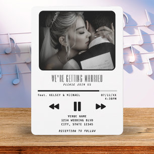 Music MP3 Player Wedding White Invitation