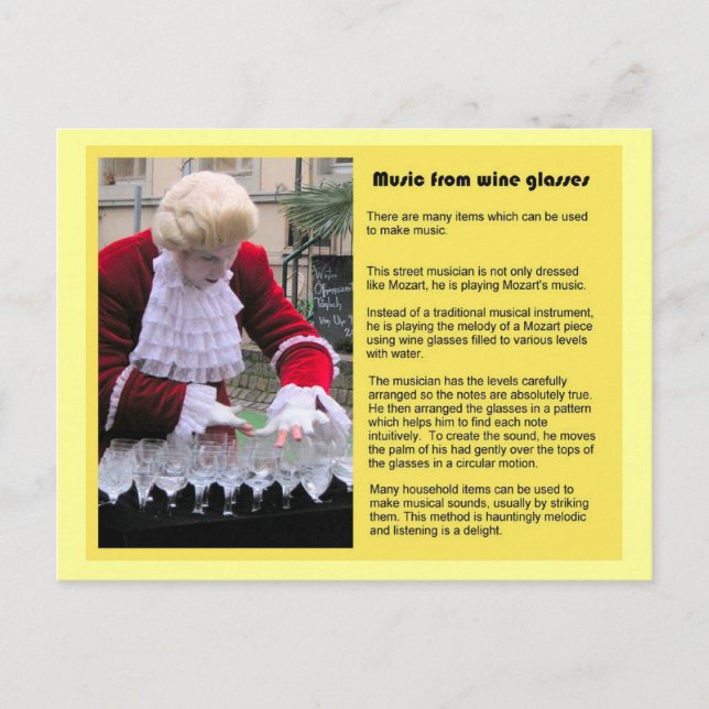 Music, Music from wine glasses Postcard (Front)