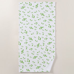 music, musical, note, melody, black, sound, clef, beach towel