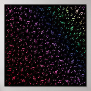 music, musical, note, melody, black, sound, clef, poster