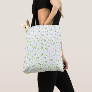 music, musical, note, melody, black, sound, clef, tote bag