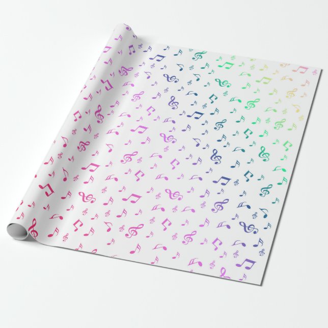 music, musical, note, melody, black, sound, clef, wrapping paper (Unrolled)