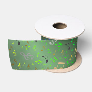music, musical, note, white, melody, clef, sound, satin ribbon