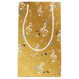 music, musical, note, white, melody, clef, sound, small gift bag