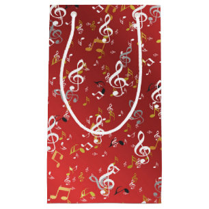 music, musical, note, white, melody, clef, sound, small gift bag
