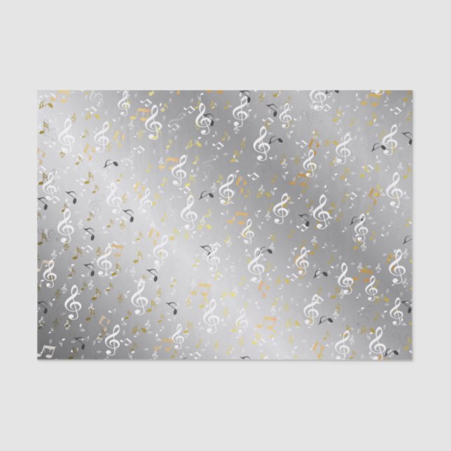 music, musical, note, white, melody, clef, sound, tissue paper (Front)