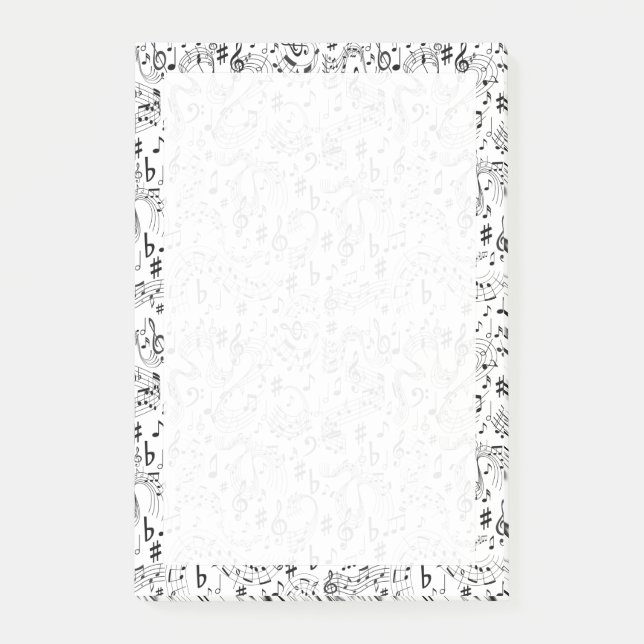 Music Musical Notes Black and White (Front)