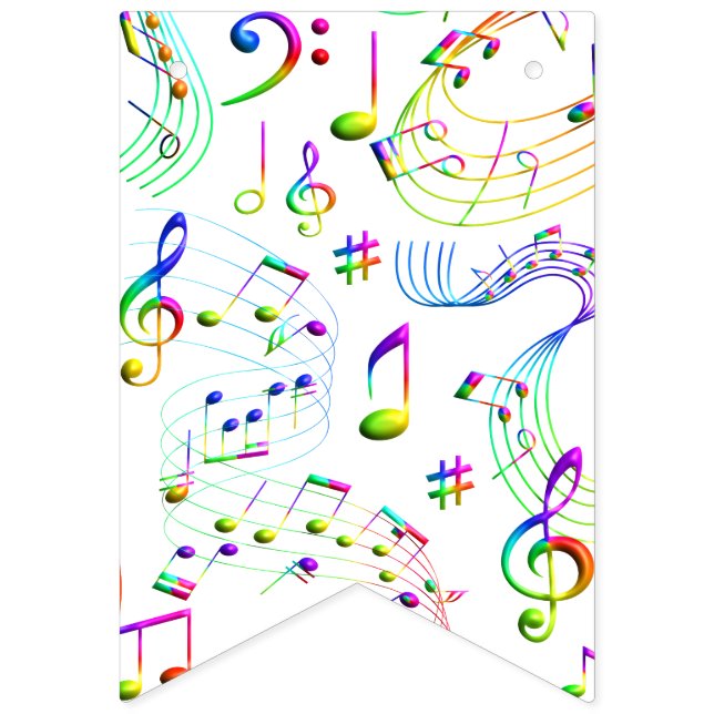 Music Musical Notes Colourful Bunting (First Flag)