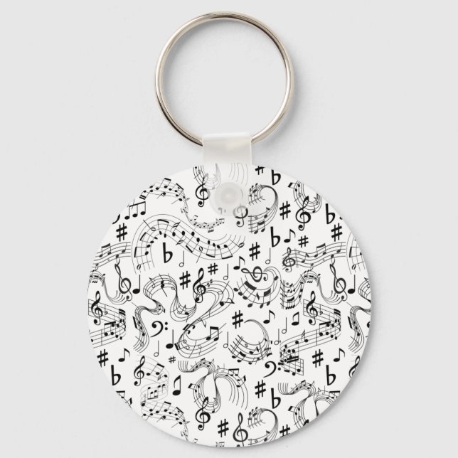 Music, Musical Notes Key Ring (Front)