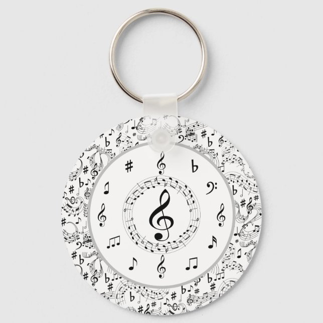 Music, Musical Notes Key Ring (Front)