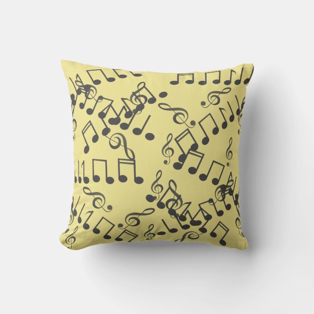 Music Musical Notes Treble Clef Pillow Cushion (Front)