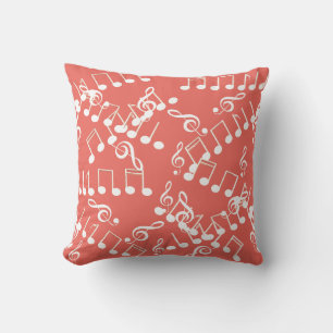 Music Musical Notes Treble Clef Pillow Cushion