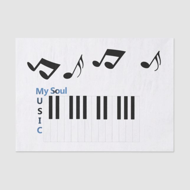 Music Musical Piano Key Music Note  Tissue Paper (Front)