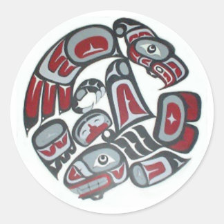 Music Native American Tribal Totem Classic Round Sticker