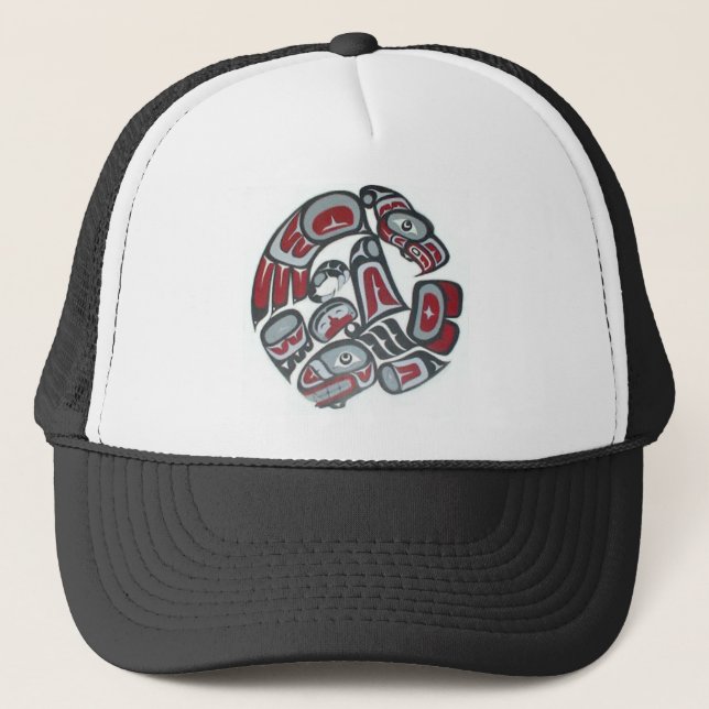 Music Native American Tribal Totem Trucker Hat (Front)