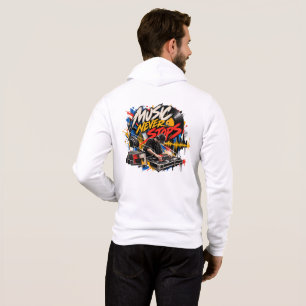Music Never Stops DJ Graffiti Art Streetwear Zip-U Hoodie