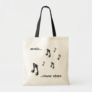 Music never stops tote bag