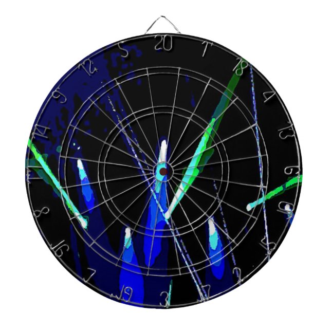 Music Night Lights- Blue1Design Dartboard (Front)