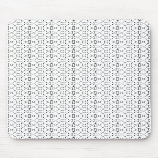 Music Nordic Knit Text ASCII Art Black and White Mouse Mat (Front)