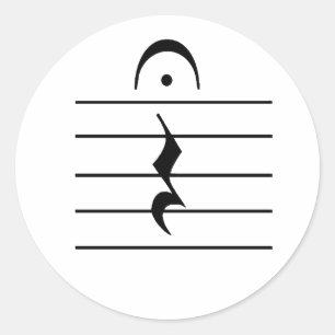 Music Notation Rest Blank Classic Round Sticker
