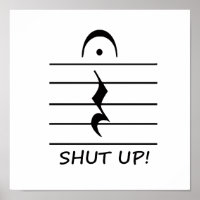 Music Notation Rest with Shut up