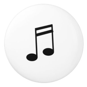 Music notation two sixteenth notes or semi-quavers ceramic knob