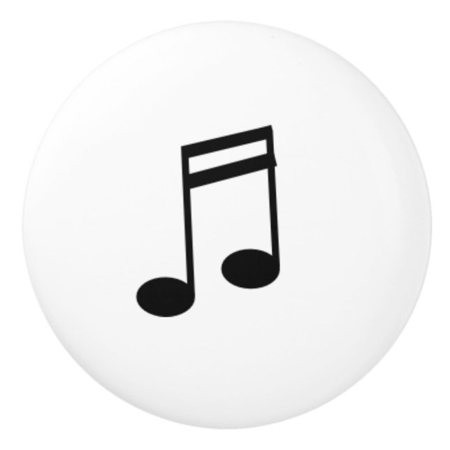 Music notation two sixteenth notes or semi-quavers ceramic knob (Front)