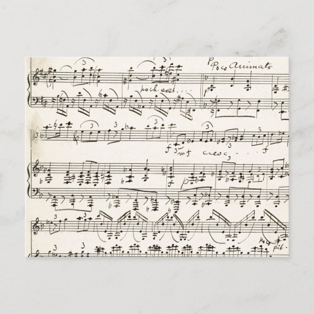 Music Notation Vintage Sheet Music  Postcard (Front)