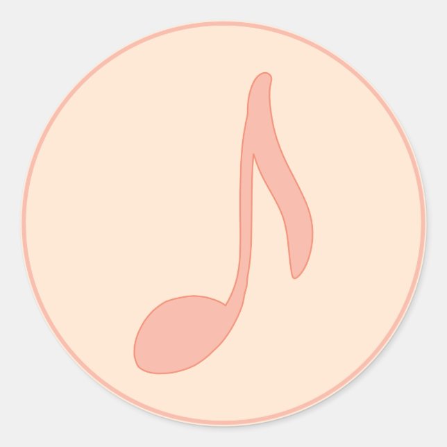 Music. Note A. Musician Gift Classic Round Sticker (Front)