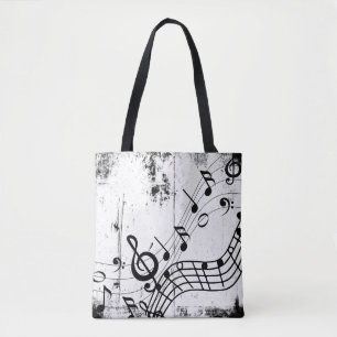 Music Note Art Design Antique Grunge Vintage Tote Bag