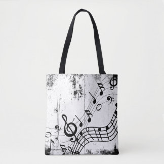 Music Note Art Design Antique Grunge Vintage   Tote Bag