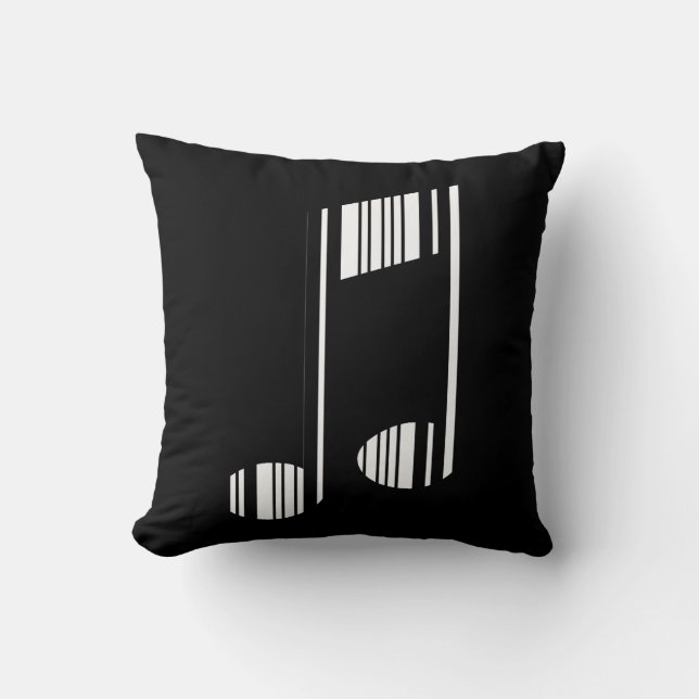 MUSIC NOTE BAR CODE Musical Barcode Pattern Cushion (Front)