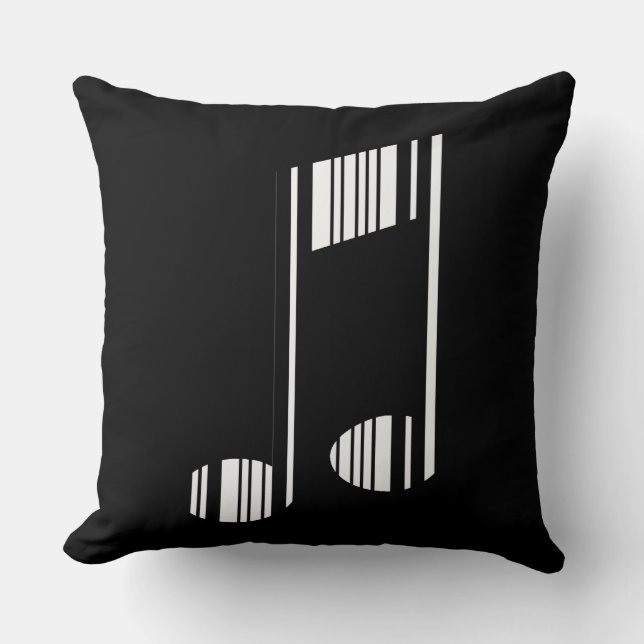 MUSIC NOTE BAR CODE Musical Barcode Pattern Cushion (Front)