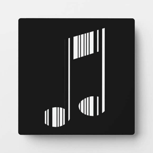 MUSIC NOTE BAR CODE Musical Barcode Pattern Plaque (Front)
