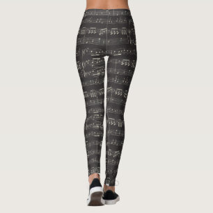 Music Note Black Leggings