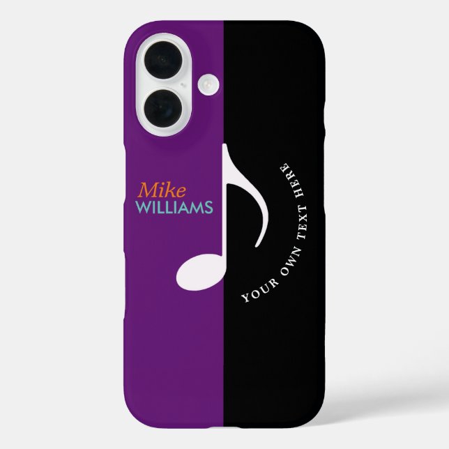 music note ~ black & purple cool Case-Mate iPhone case (Back)