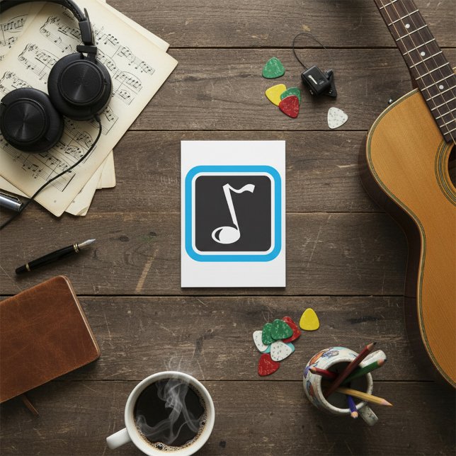 Music Note Bold Minimalist Musical Symbol  Invitation (Creator Uploaded)