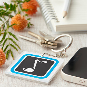 Music Note Bold Minimalist Musical Symbol  Key Ring