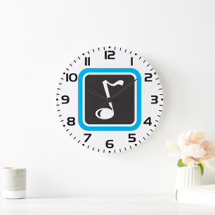 Music Note Bold Minimalist Musical Symbol  Large Clock