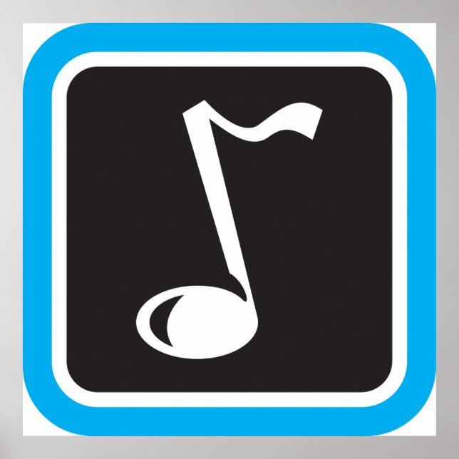 Music Note Bold Minimalist Musical Symbol  Poster (Front)