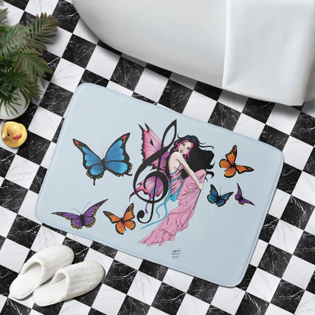 Music Note Butterflies Fairy Bath Mat (Creator Uploaded)