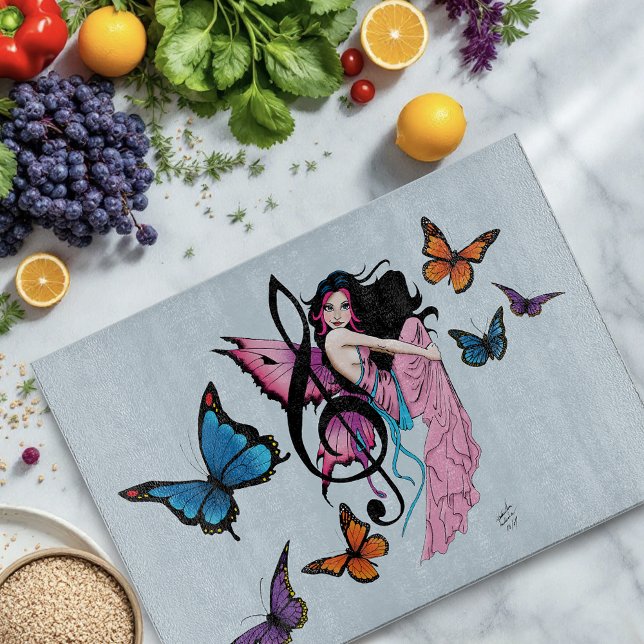 Music Note Butterflies Fairy Cutting Board (Creator Uploaded)