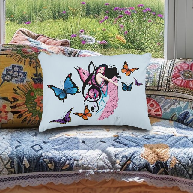 Music Note Butterflies Fairy Decorative Cushion (Creator Uploaded)