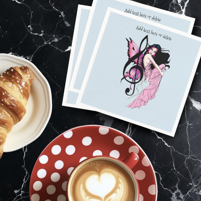 Music Note Butterflies Fairy Napkin (Creator Uploaded)