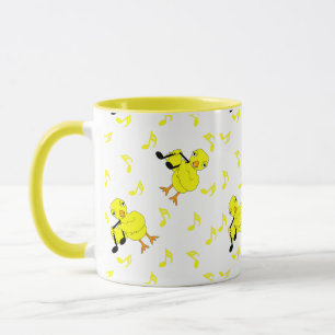 Music Note Chick Pattern Mug