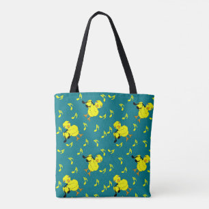 Music Note Chick Pattern Tote Bag
