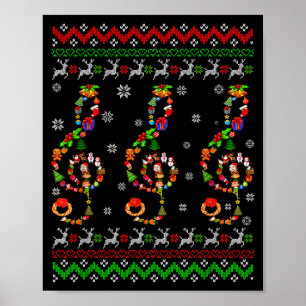 Music Note Christmas Ugly Sweater Musical Teacher Poster