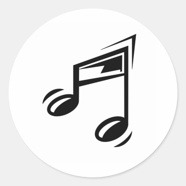 Music Note Classic Round Sticker (Front)