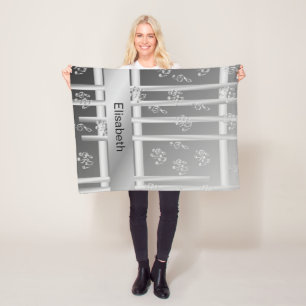 music, note, clef, band, symbol, shiny, elegant, f fleece blanket